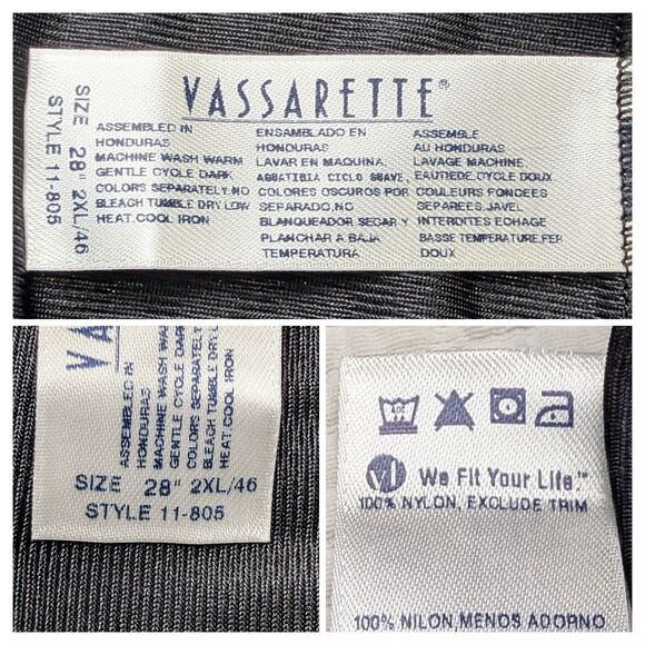 Vassaretta Womens Midi Half Slip Skirt 2XL Black Wide Lace Trim 100% Nylon Silky - Picture 3 of 6